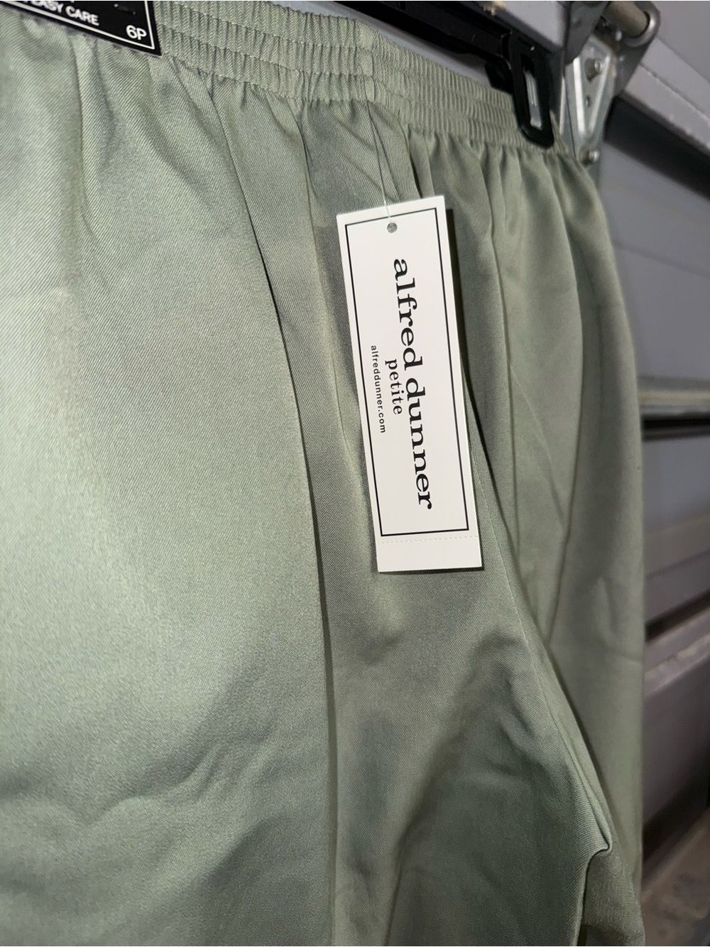 Alfred Dunner High-Waist Wide Leg Pant Trouser - Olive/Sage Green sz 6 PETITE - Picture 5 of 9